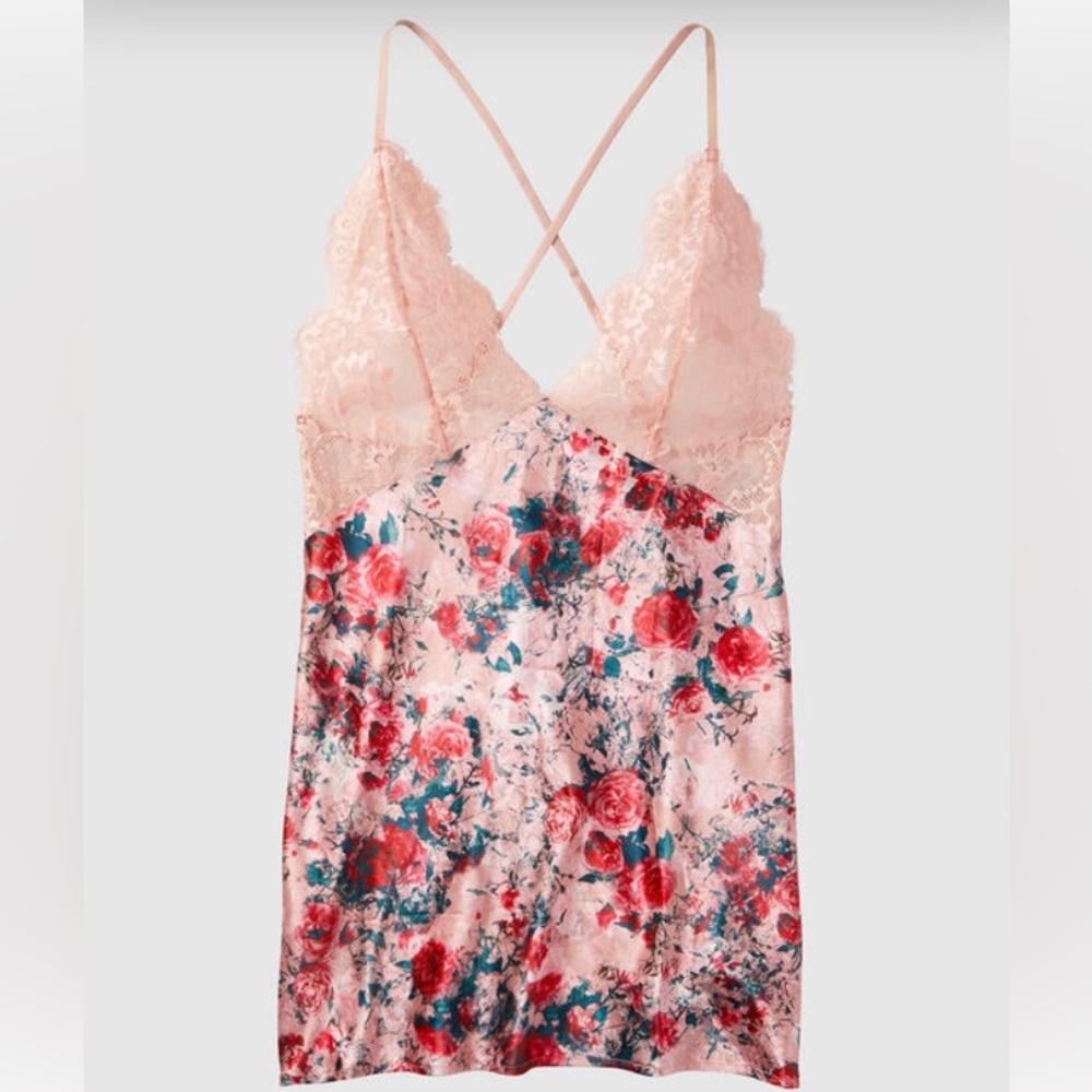 La Senza Lace and Satin Chemise Sexy Sleepwear Size Small